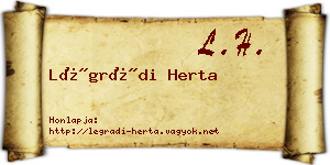 Légrádi Herta névjegykártya